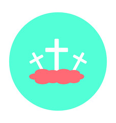 Halloween Graveyard Colored Vector Icon