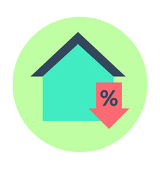 Crashing Housing Market Colored Vector Icon