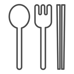 ナイフとフォークと箸のアイコン　ベクターイラスト