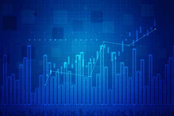 2d rendering Stock market online business concept. business Graph 
