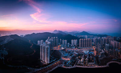 Fototapeta na wymiar Aerial view of Apartments at Tseung Kwan O, Hong Kong