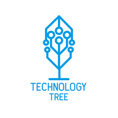 technology tree logo on white background. vector illustration