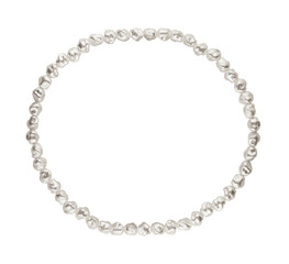 Baroque pearls in round necklace isolated on white