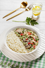 chicken a la king in a bowl