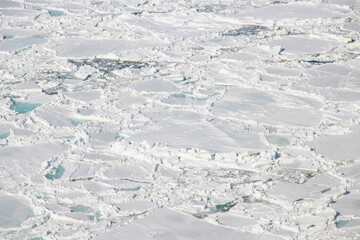 Sea of Okhotsk With drift ice in Shiretoko, Hokkaido, Japan