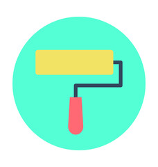 Paint Roller Colored Vector Icon