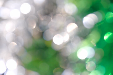 Obraz premium Abstract forest blurred bokeh , leaf with morning light, foliage. Nature forest background, green blur nature background
