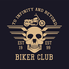 motorcycle logo emblems and insignia on black background. vector illustration