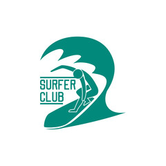 surfing logo for surfing festival isolated on white background. vector illustration