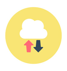 Cloud Network Colored  Vector Icon