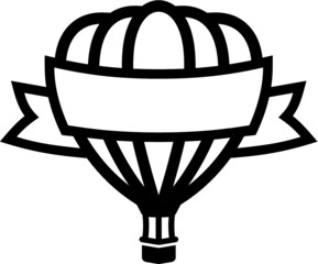 Fototapeta na wymiar Vector illustration of the hot air balloon with empty banner