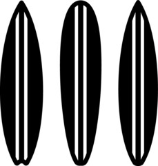 Vector illustration of the surfboards silhouette