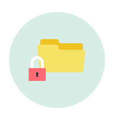 Folder Protection Colored  Vector Icon