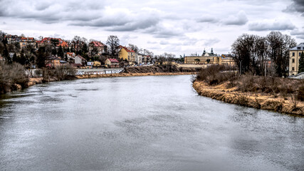 Painting stylized view on Wisla Cracow © EvoraArt
