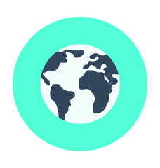 Earth Globe Colored  Vector Icon