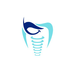 Dental logo with tooth template for dental clinic, dentist, teeth care or oral hygiene concept