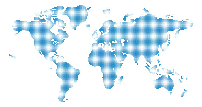 Octagons Flat Map World Background