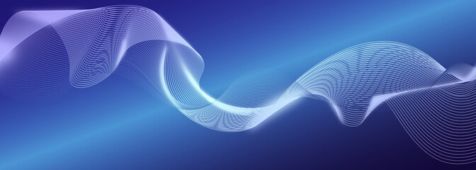 blue abstract background with flowing particles