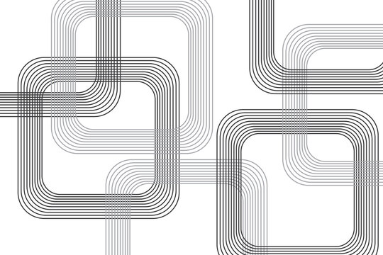Abstract background pattern made with thin repeated lines forming square shapes. Simple, modern vector art in black and white colors.