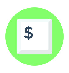 Dollar Button Colored Vector Icon