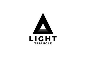 triangle with a light rays. elegant logo for any business.