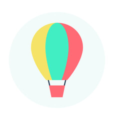 Obraz premium Hot Air Balloon Colored Vector Icon