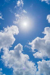 沖縄の那覇空港で見た美しい雲と青空