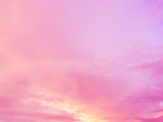 Cloud sky pastel abstract gradient blurred. soft focust canopy pink, blue, yellow. wallpaper or background sweet soft landscape.