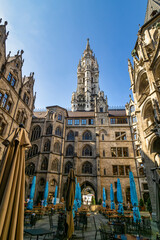 Obraz premium The New Town Hall at Marienplatz in Munich, Bavaria, Germany