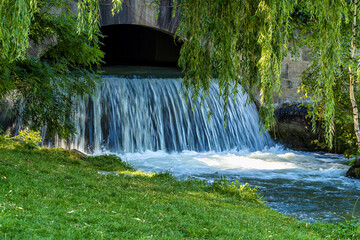 water of the isar in The English Garden, Munich, Germany.