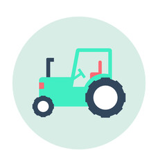 Tractor Colored Vector Icon