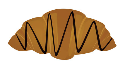 Bakery choco croissant . vector illustration