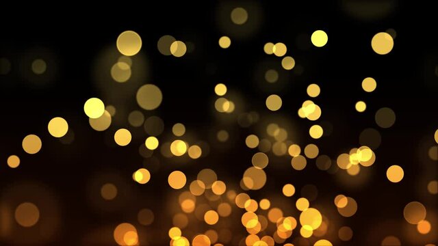 Glitter vintage lights Loop background. Black and gold. Glittering shiny diamond light on black background. wedding, Confetti christmas holiday, Magic holiday glitter, Sparkles. Loop Animation.