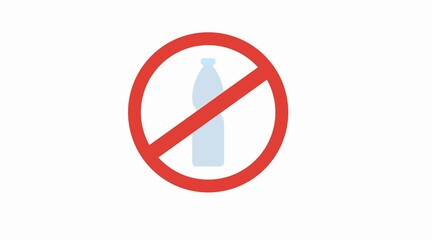 Forbidden Bottles Icon. Vector isolated illustration of a  bottle and a frobidden sign