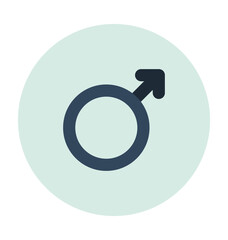 Male Sexual Symbol Colored Vector Icon