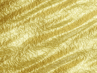 3D rendered abstract wavy gold background