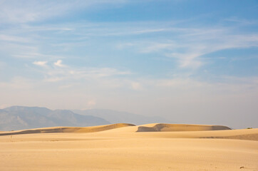 Fototapeta na wymiar Desert Background Landscape with sand waves and dunes