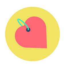 Heart Tag Colored Vector Icon