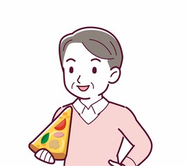 ピザを食べる人