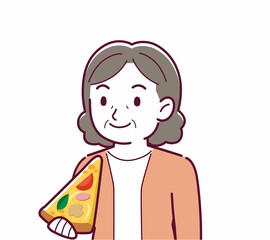 ピザを食べる人