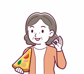 ピザを食べる人