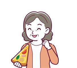 ピザを食べる人