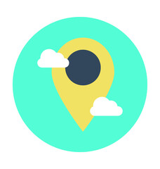 Map Pin Colored Vector Icon
