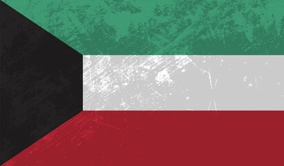 Kuwait grunge style flag. Vector EPS10