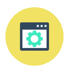Web Gear Colored Vector Icon