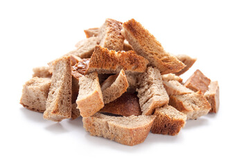 Croutons, slices of rye bread in the oven dried. Cracker