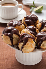 Profiteroles with chocolate cream