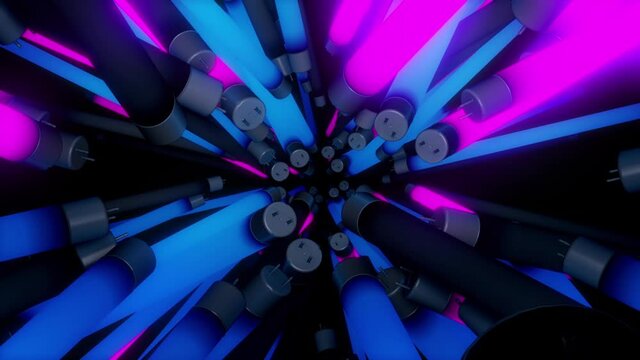 Colorful Neon Lamps Looped Video