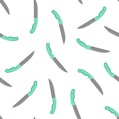 seamless pattern with saws on white background, gardening tool vector