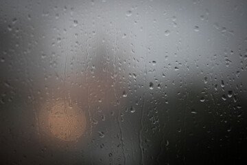 Blurred rain drops